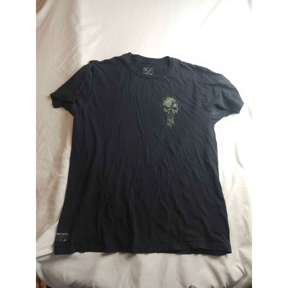 Howitzer Skull Graphic T Shirt Mens Large Black Jersey This Flag We Will Defend